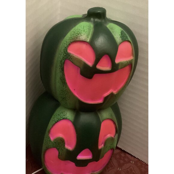Stacked Halloween Pumpkin Decor With Smiling Faces - Picture 1 of 5